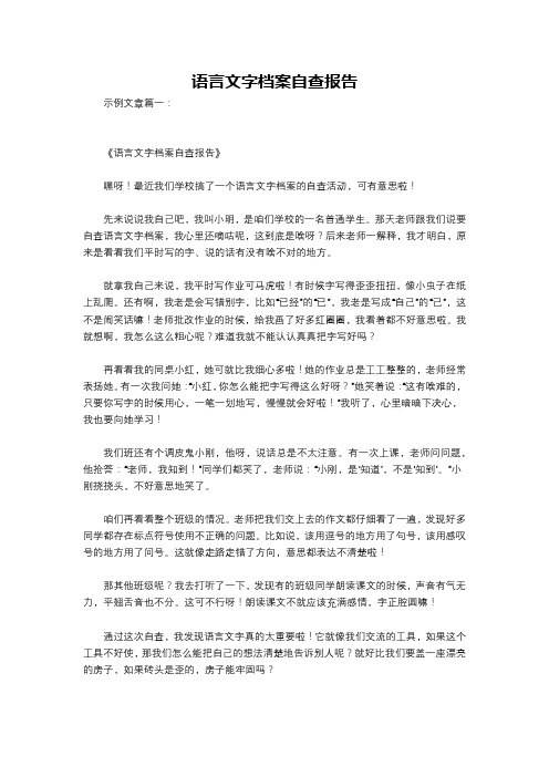 语言文字档案自查报告