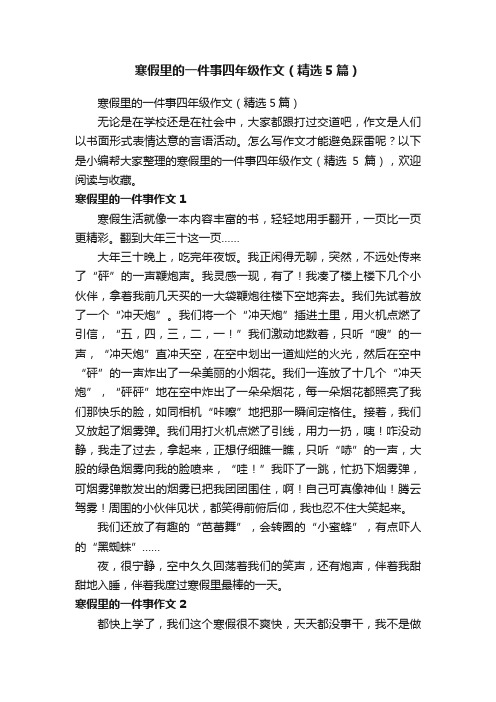 寒假里的一件事四年级作文（精选5篇）