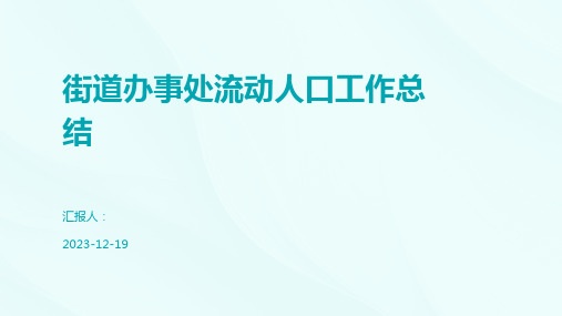 街道办事处流动人口工作总结