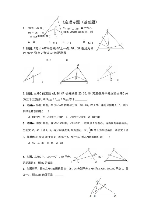 角平分线定理专题