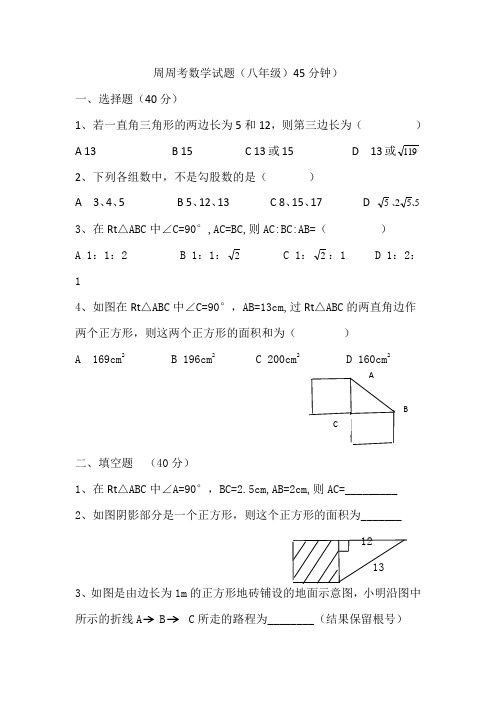 八年级周周考