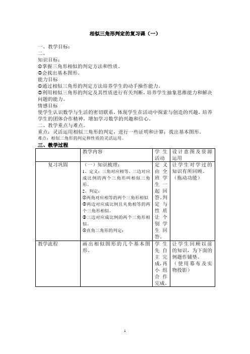 相似三角形复习教案