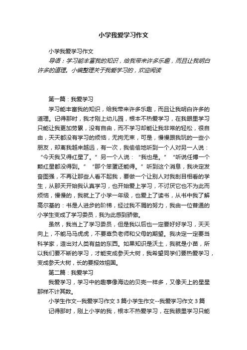 小学我爱学习作文