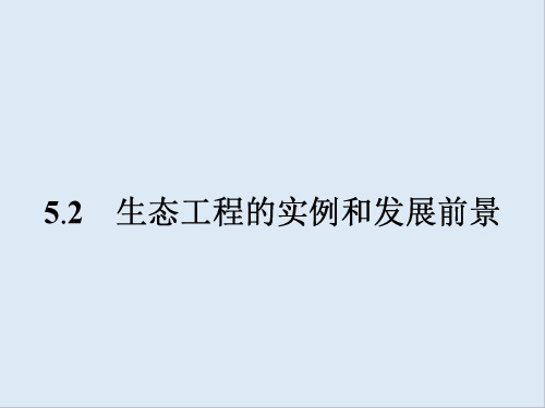 2019-2020学年生物高中人教版选修3课件：专题5 5.2 生态工程的实例和发展前景 