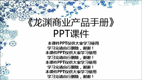 《龙渊商业产品手册》PPT课件