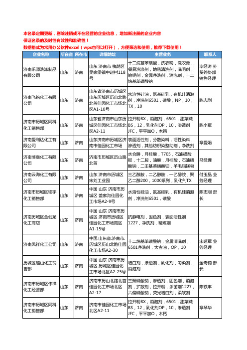 2020新版山东省净洗剂工商企业公司名录名单黄页大全70家