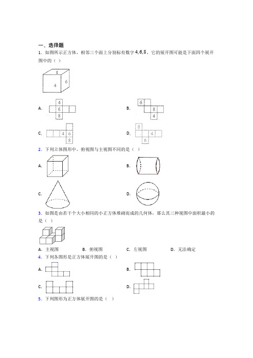 (常考题)北师大版初中数学七年级数学上册第一单元《丰富的图形世界》测试(包含答案解析)(5)