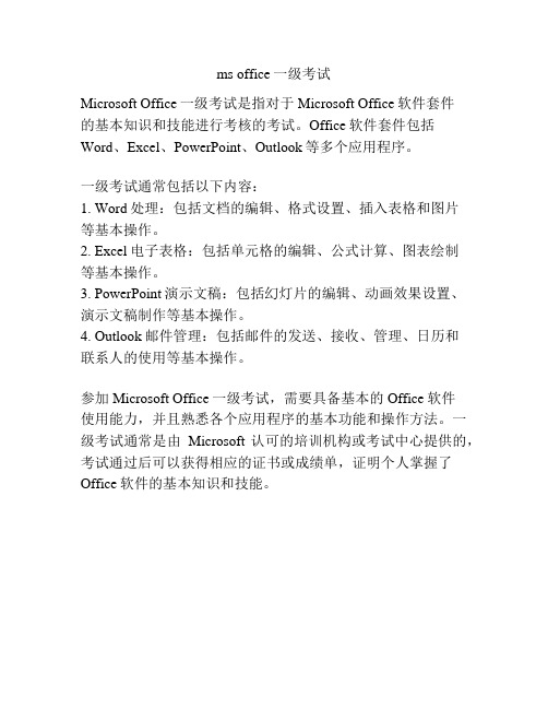 ms office一级考试