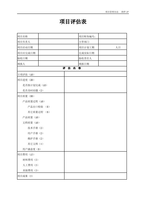 信息化项目-项目评估表