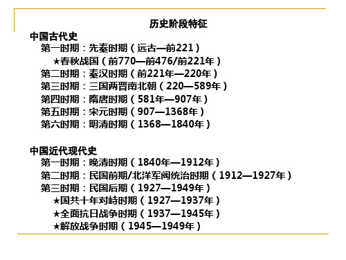 历史二轮复习1—阶段特征