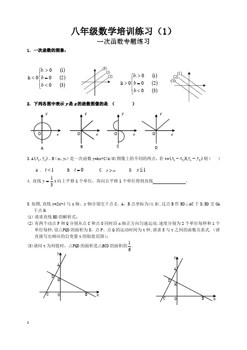 八年级数学培优练习汇总