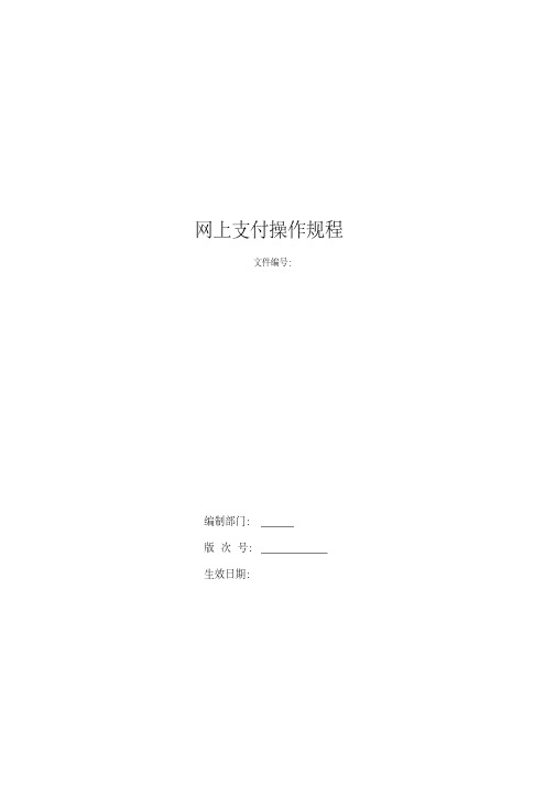 银行网上支付操作规程模版