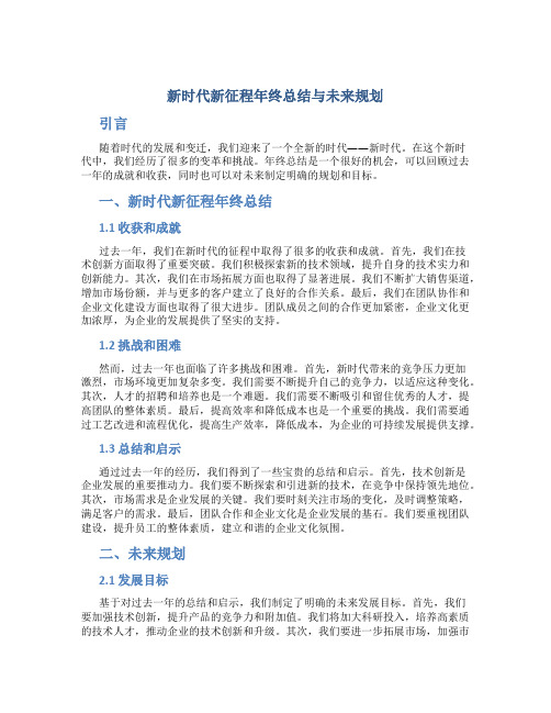 新时代新征程年终总结与未来规划