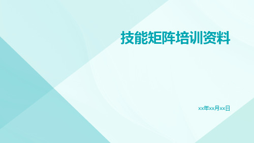 技能矩阵培训资料