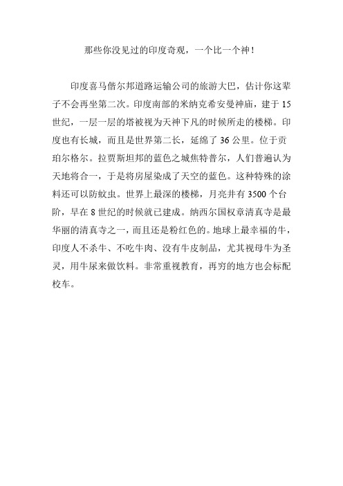 那些你没见过的印度奇观,一个比一个神!