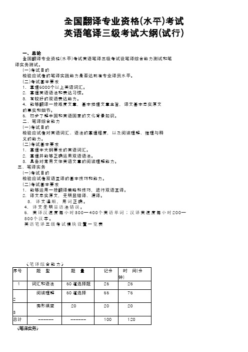 全国三笔考试大纲及应试技巧