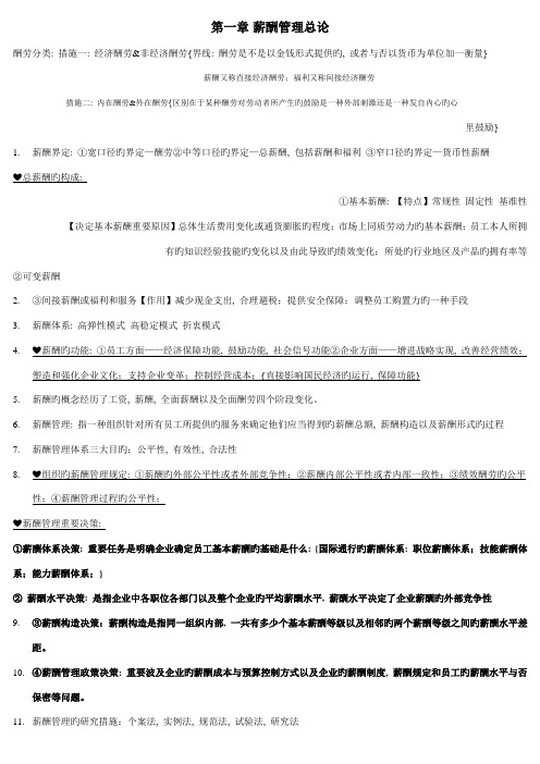 2023年薪酬管理期末知识点