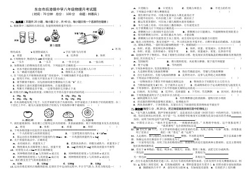 八年级物理月考试卷