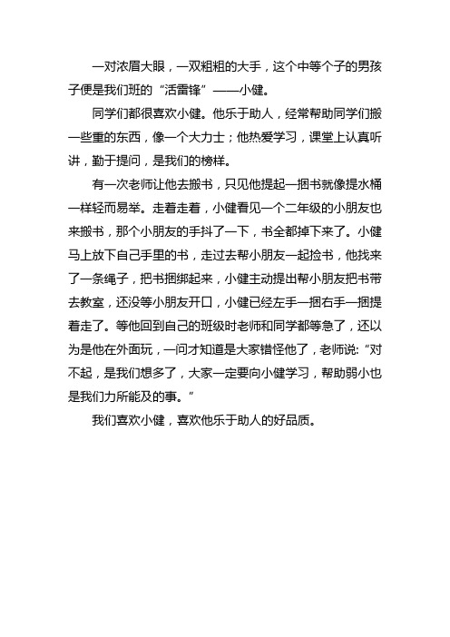 我们班的小雷锋二年级作文