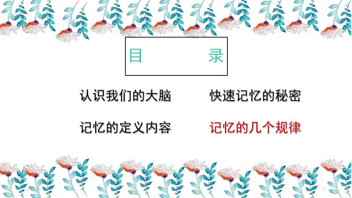 记忆的秘密PPT课件