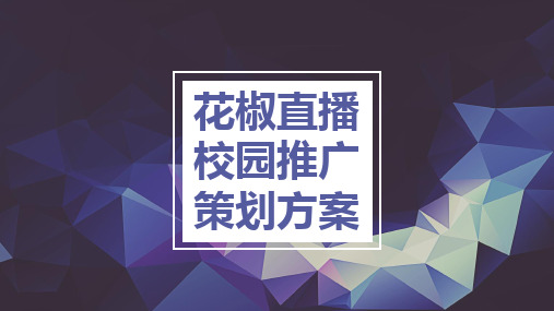 花椒直播推广策划方案