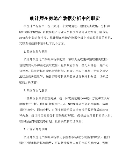 统计师在房地产数据分析中的职责