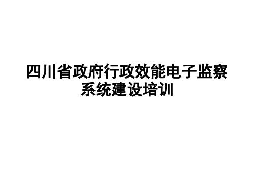 四川省政府行政效能电子监察系统建设培训