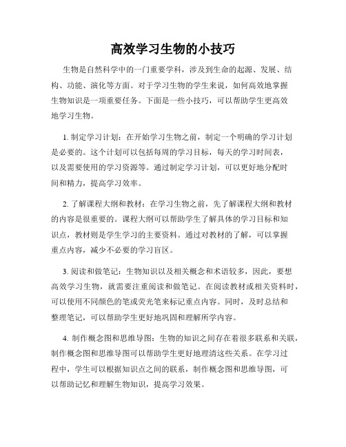 高效学习生物的小技巧