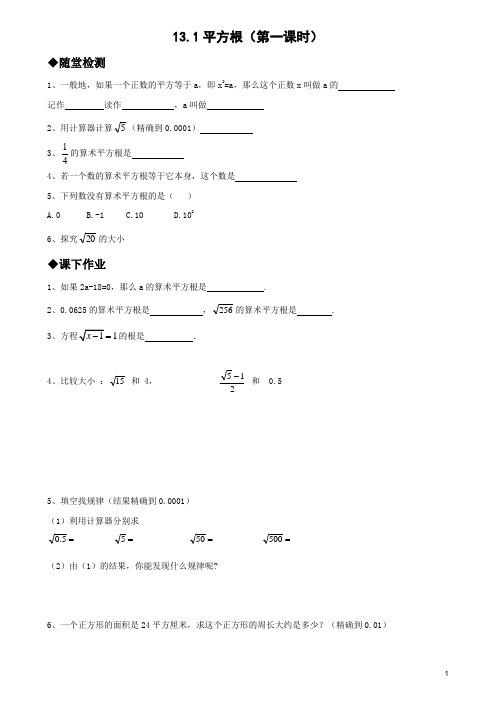 13.1平方根(第一课时)