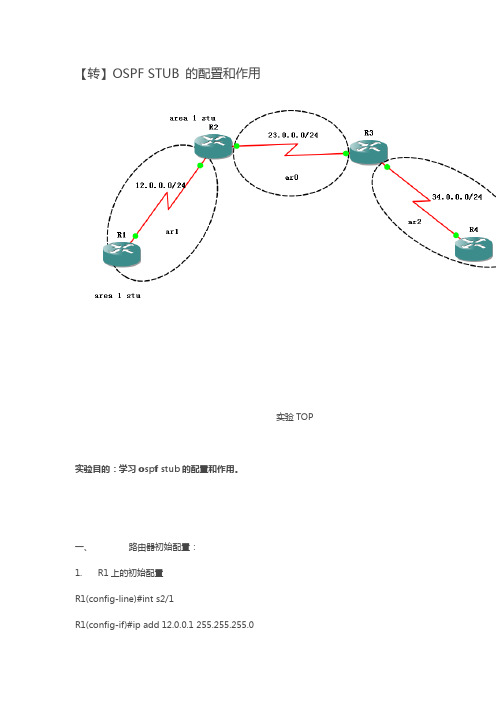 OSPF STUB 的配置和作用