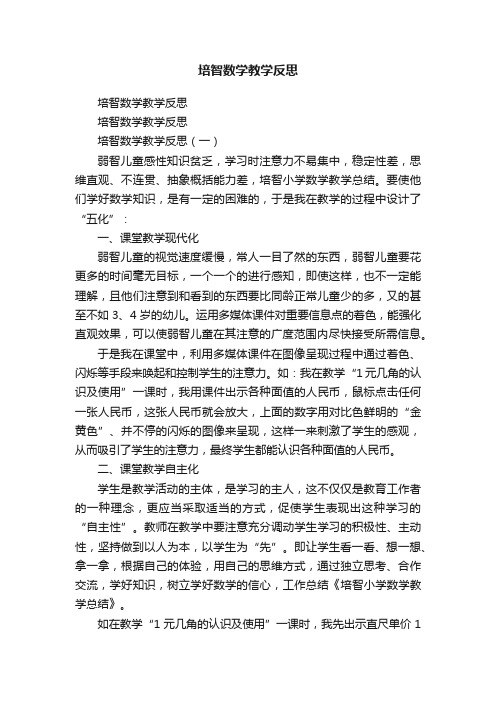 培智数学教学反思