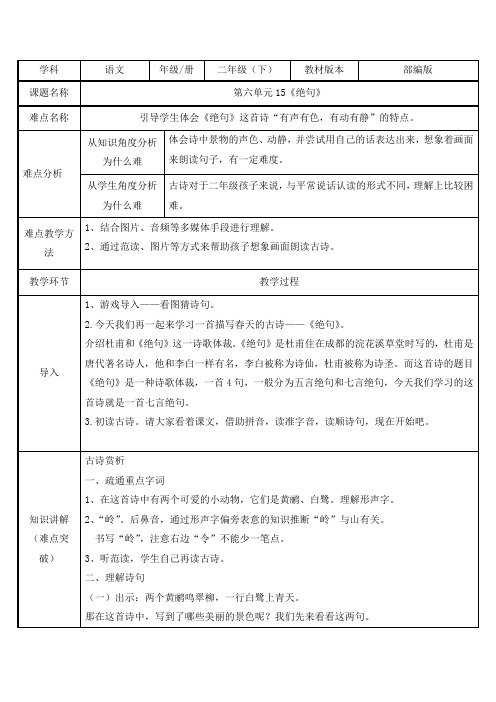 部编版二年级语文下册-二下语文《15故事二首 绝句》优秀教学设计合集-微课教案合集