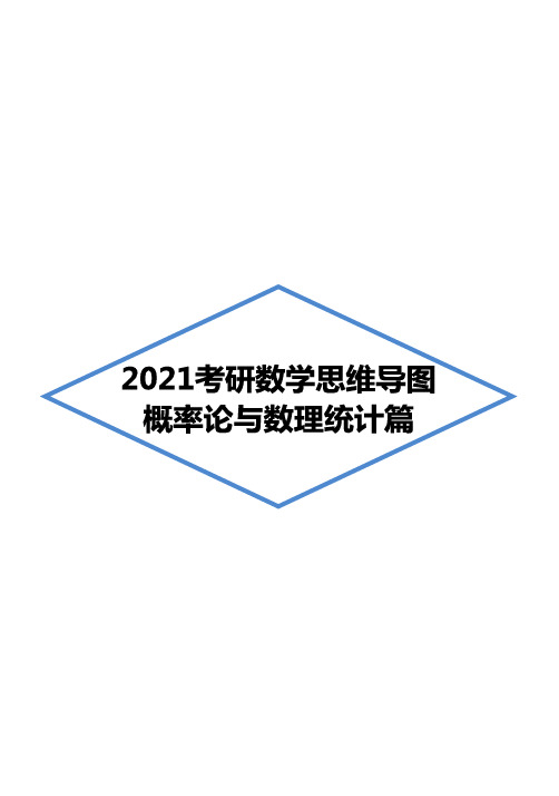 考研数学思维导图概率论与数理统计篇