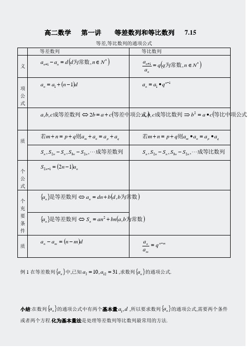 高二数学-09暑假1715