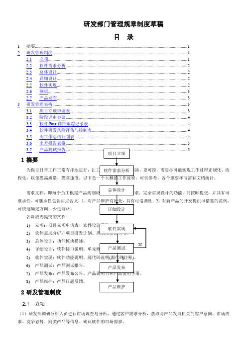 研发管理办法及文档制度