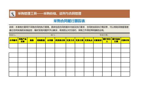 208 采购合同履行跟踪表