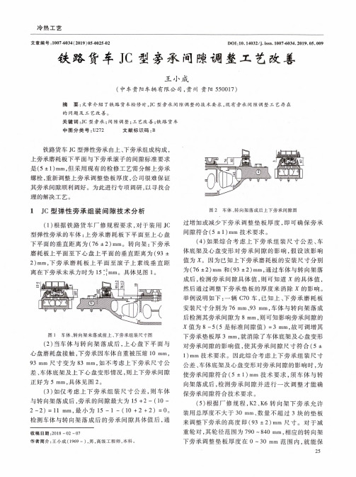 铁路货车JC型旁承间隙调整工艺改善