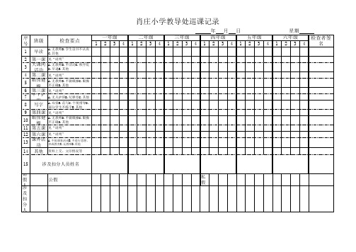 肖庄小学教导处巡课记录