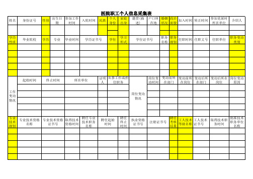 医院职工个人信息采集表