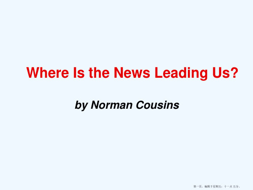 unit 9 Where Is the News Leading Us