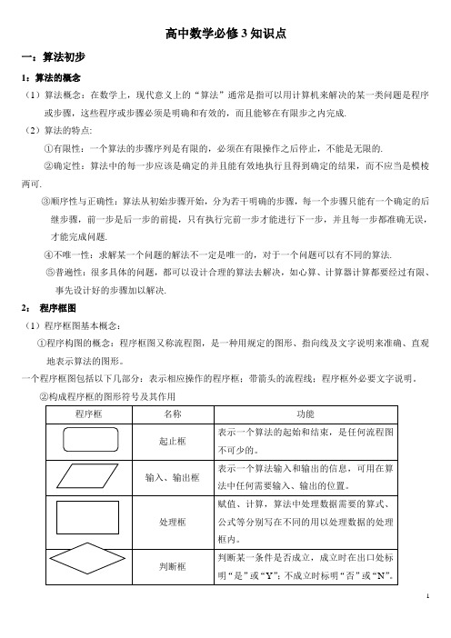 高中数学必修3知识点总结