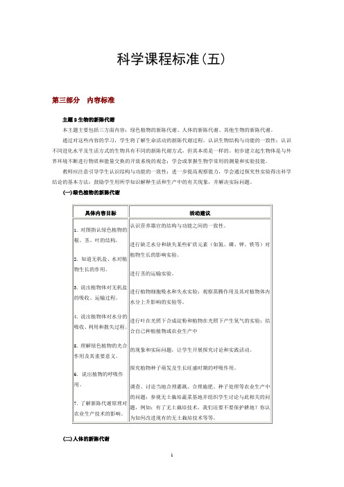 科学课程标准(五)