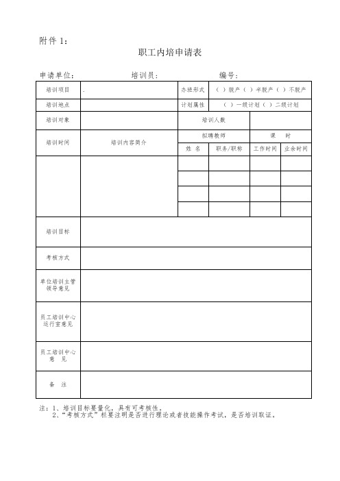 培训表格模板 5页