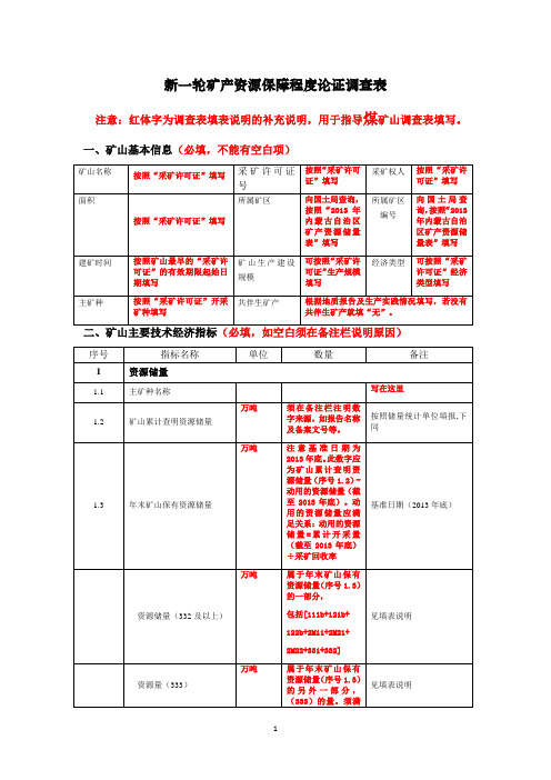 1煤矿山调查表填写要求