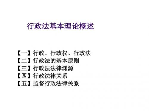 行政法基本理论概述