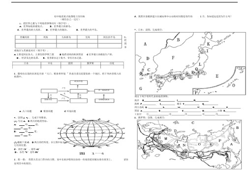 初中地理会考重点地图复习资料