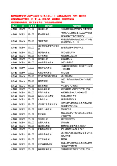 2020新版山东省临沂市兰山区画廊工商企业公司商家名录名单联系电话号码地址大全44家