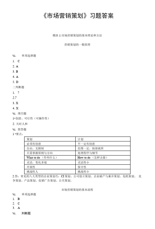 《市场营销策划》习题答案(共享).doc