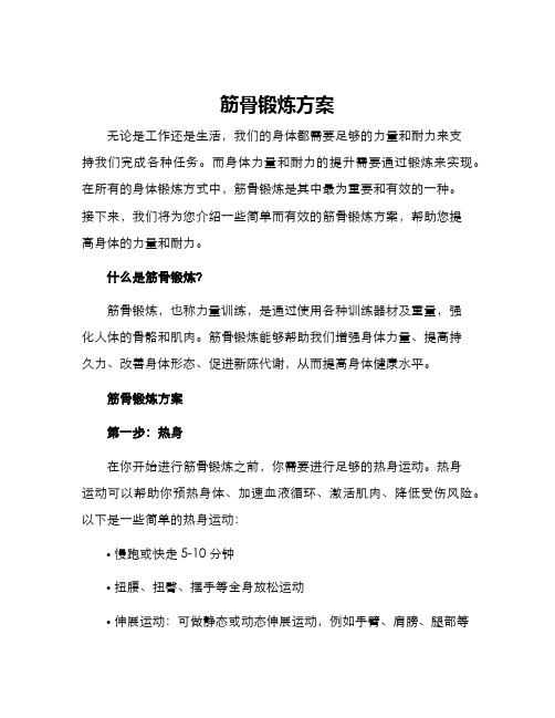 筋骨锻炼方案