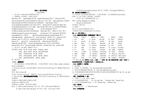 七年级下册unit1-5复习导学案